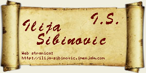 Ilija Sibinović vizit kartica